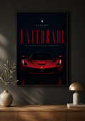 LaFerrari Wall Art Print | Red Hypercar Midnight Poster | Italian Supercar Decor