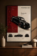 Porsche 911 1969 Vintage Poster Print - Classic Sports Car Wall Art for Man Cave