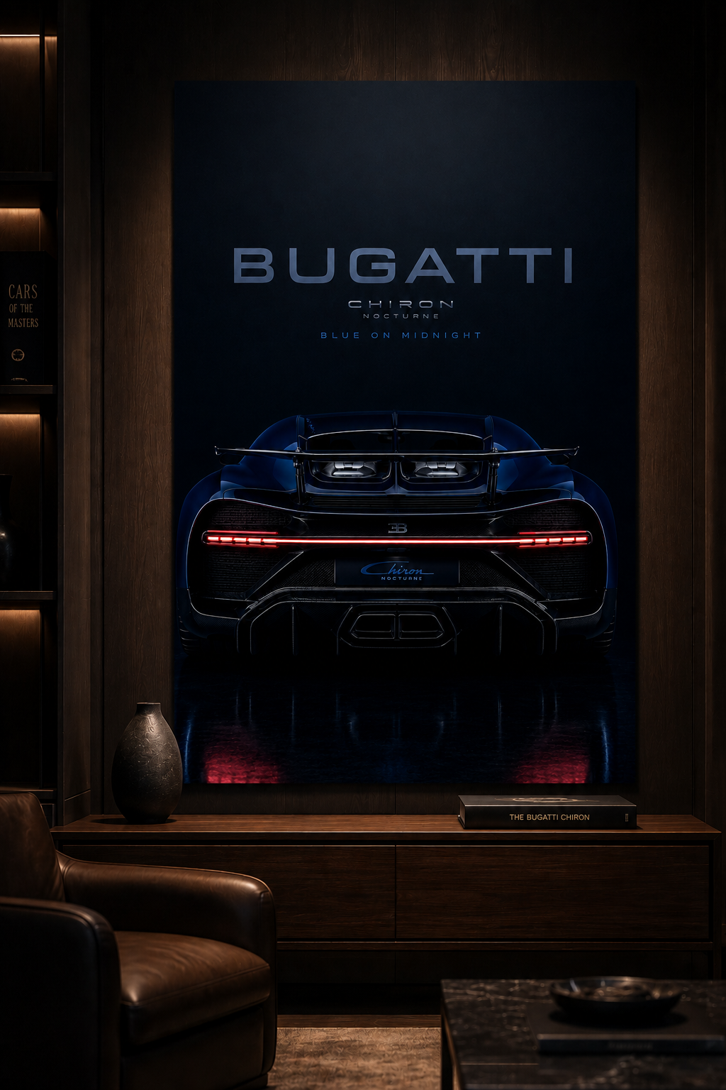 Chiron Nocturne Wall Art Print | Blue Midnight Hypercar Poster |