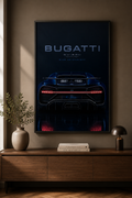 Chiron Nocturne Wall Art Print | Blue Midnight Hypercar Poster |