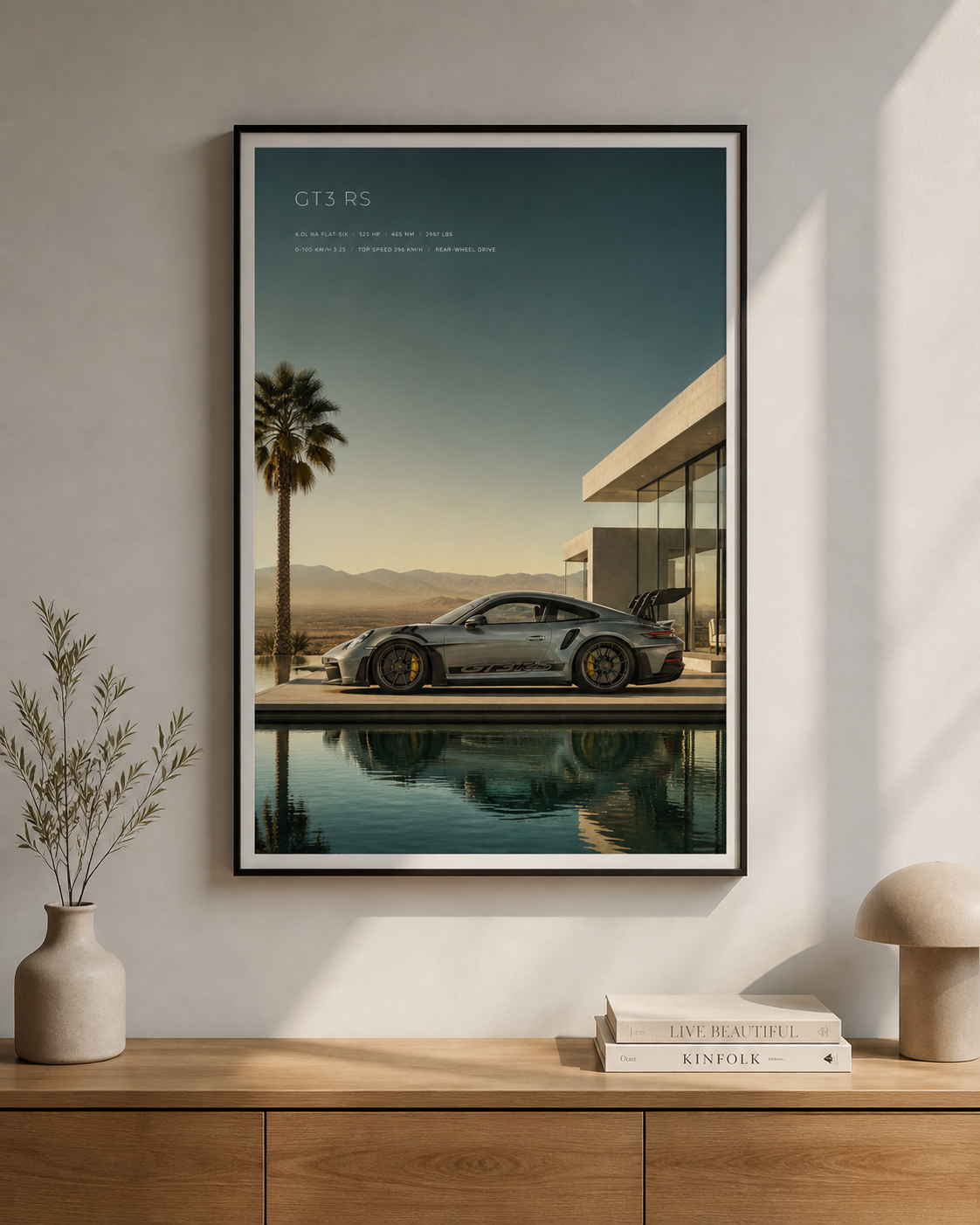 Porsche GT3 RS Wall Art Print | Villa Lifestyle Automotive Poster