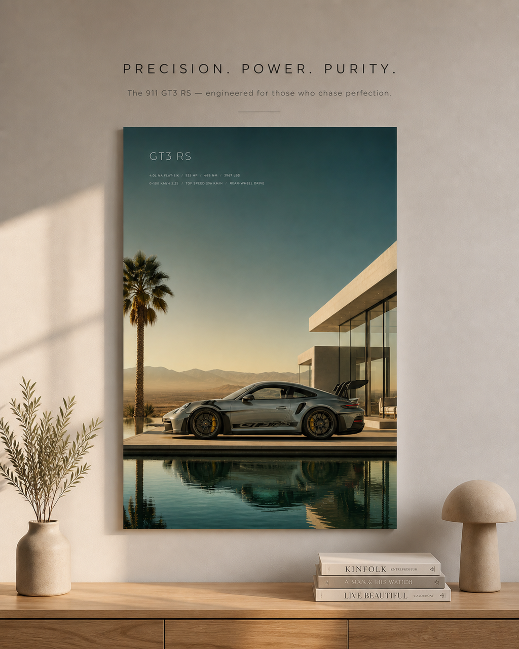 Porsche GT3 RS Wall Art Print | Villa Lifestyle Automotive Poster
