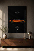 McLAREN 720S Wall Art Print | Papaya Orange Supercar Poster